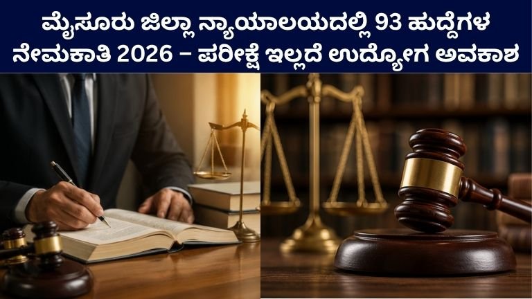 Mysuru District Court Recruitment 2026 for 93 Posts
